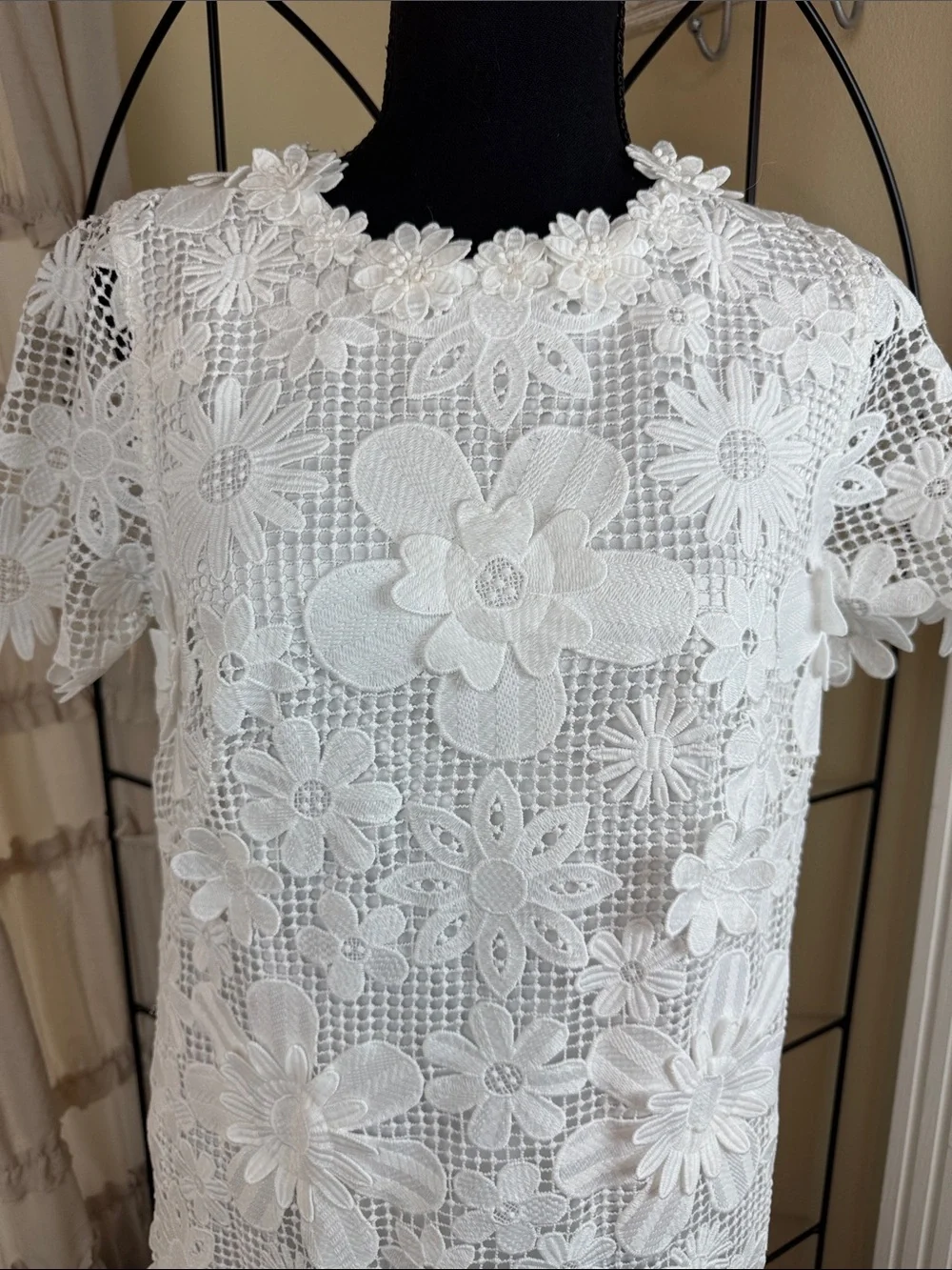 Kate Spade New York White Floral Lace Shirtdress Size 4 NWT